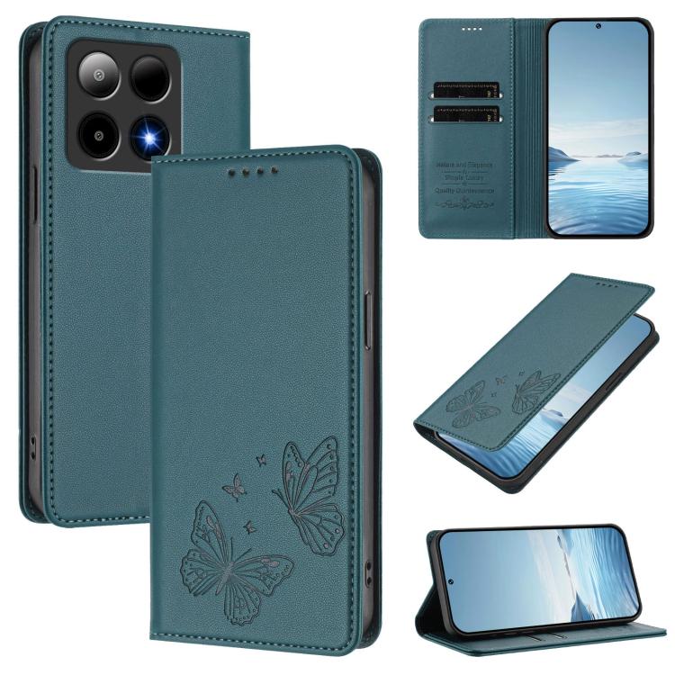 Strong Magnetic Dual Butterfly RFID Vegan Leather Phone Case, For Boost Mobile Summit 5G, For Boost Mobile Celero 5G 2024 / Celero 3 5G, For Boost Mobile Celero 5G SC