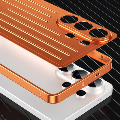 Seahorse Buckle Alloy Frame Minimalist Luggage Pattern Metal Back Phone Case, For Samsung Galaxy S26 Ultra 5G