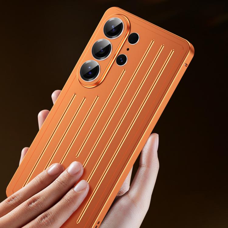 Seahorse Buckle Alloy Frame Minimalist Luggage Pattern Metal Back Phone Case, For Samsung Galaxy S26 Ultra 5G