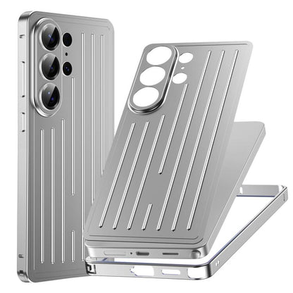 Seahorse Buckle Alloy Frame Minimalist Luggage Pattern Metal Back Phone Case, For Samsung Galaxy S26 Ultra 5G