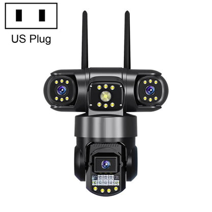 V380 3MP HD Panoramic 360 Degrees Triple Lens Wireless WiFi Surveillance Camera, EU Plug, US Plug
