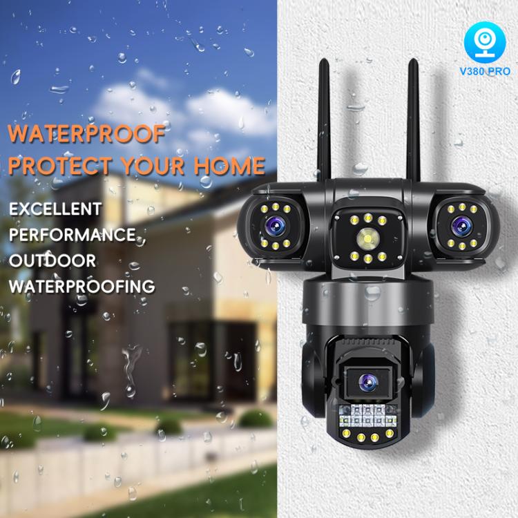 V380 3MP HD Panoramic 360 Degrees Triple Lens Wireless WiFi Surveillance Camera, EU Plug, US Plug