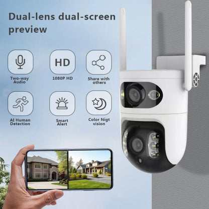 V380 2MP HD Smart Gun Ball Linkage WiFi Surveillance Camera, EU Plug, US Plug