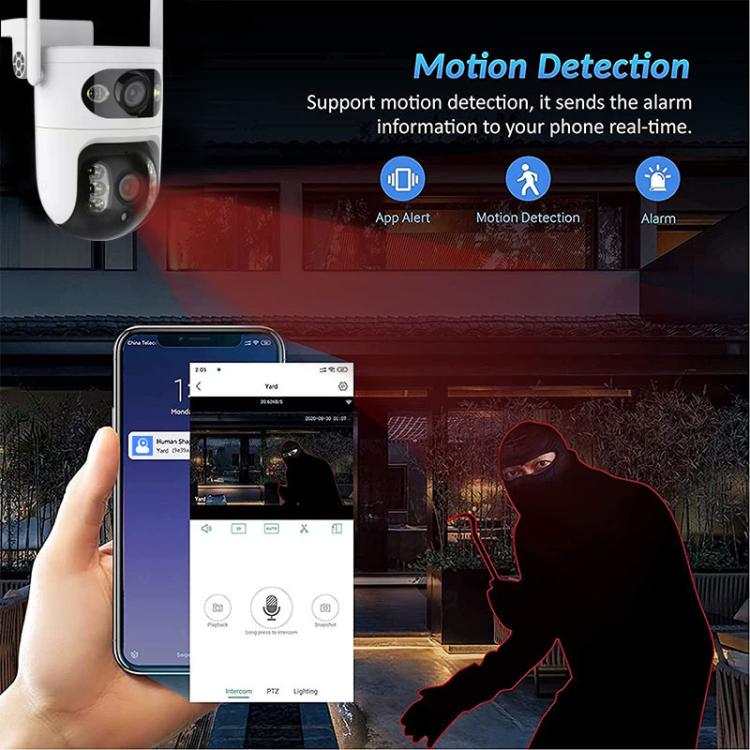 V380 2MP HD Smart Gun Ball Linkage WiFi Surveillance Camera, EU Plug, US Plug
