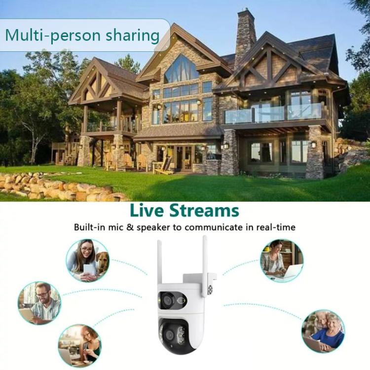 V380 2MP HD Smart Gun Ball Linkage WiFi Surveillance Camera, EU Plug, US Plug