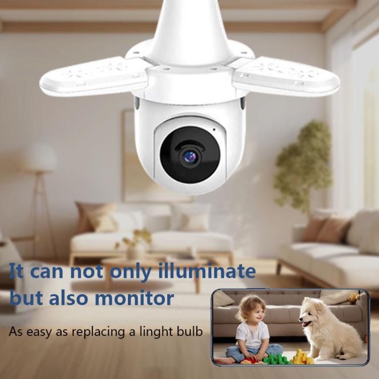 3MP HD Smart Three-Blade Fan Light Bulb Style Wireless WiFi Surveillance Camera, 2.4GHz, 5.0GHz