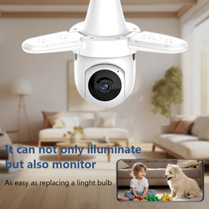 3MP HD Smart Three-Blade Fan Light Bulb Style Wireless WiFi Surveillance Camera, 2.4GHz, 5.0GHz
