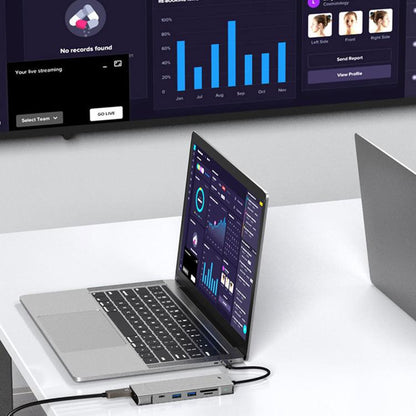 8 in 1 HUB USB-C to M.2 SSD Enclosure + HDTV + USB 3.2 + USB 2.0 + PD + SD/TF Card Reader, 8 in 1 with USB 3.2 + USB 2.0