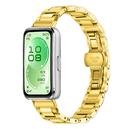 Slim Butterfly Buckle Metal Stainless Steel Watch Band, For Huawei Band 11 / Band 11 Pro