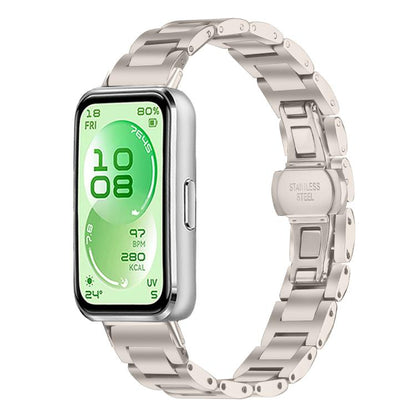 Slim Butterfly Buckle Metal Stainless Steel Watch Band, For Huawei Band 11 / Band 11 Pro