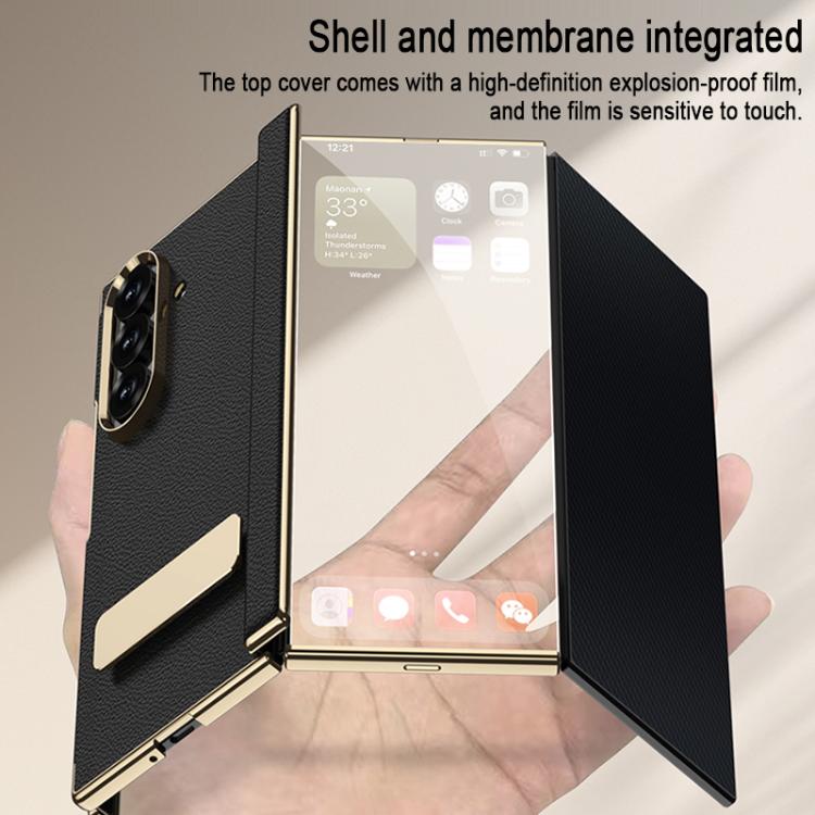 GKK Magnetic Folding Phantom Leather Single-Line Rotating Holder Phone Case, For Samsung Galaxy Z TriFold