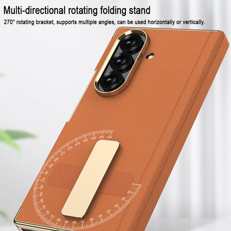 GKK Magnetic Folding Phantom Leather Single-Line Rotating Holder Phone Case, For Samsung Galaxy Z TriFold