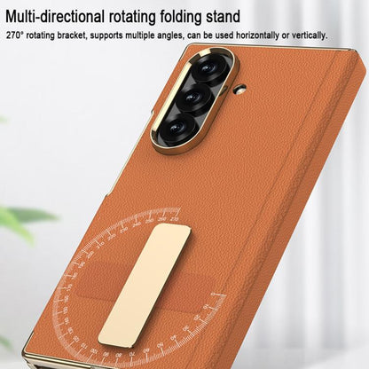 GKK Magnetic Folding Phantom Leather Single-Line Rotating Holder Phone Case, For Samsung Galaxy Z TriFold