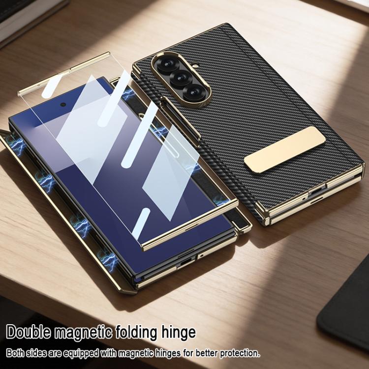 GKK Magnetic Folding Phantom Leather Single-Line Rotating Holder Phone Case, For Samsung Galaxy Z TriFold