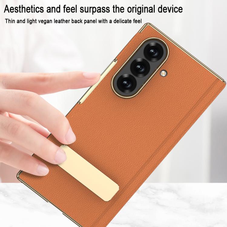 GKK Magnetic Folding Phantom Leather Single-Line Rotating Holder Phone Case, For Samsung Galaxy Z TriFold