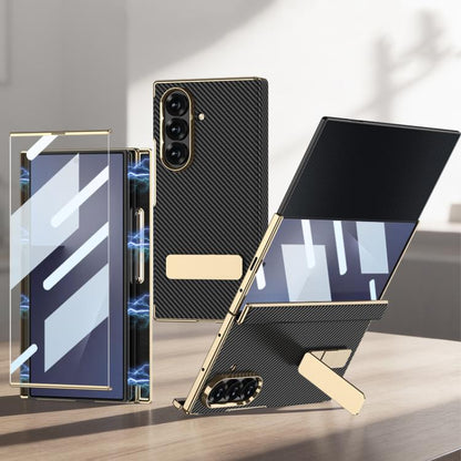 GKK Magnetic Folding Phantom Leather Single-Line Rotating Holder Phone Case, For Samsung Galaxy Z TriFold