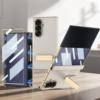 GKK Magnetic Folding Phantom Leather Single-Line Rotating Holder Phone Case, For Samsung Galaxy Z TriFold