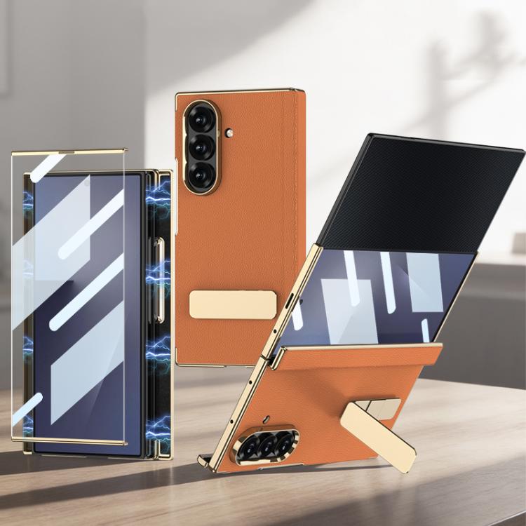 GKK Magnetic Folding Phantom Leather Single-Line Rotating Holder Phone Case, For Samsung Galaxy Z TriFold