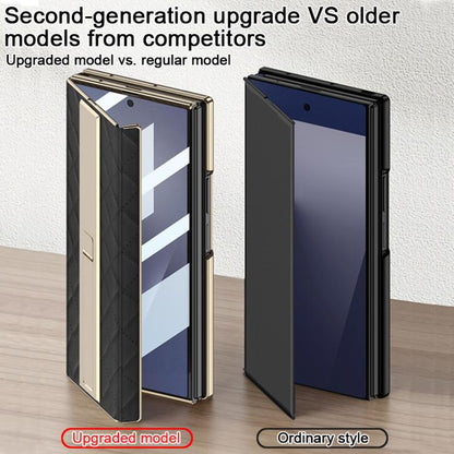 GKK Integrated Diamond Pattern Full Coverage Flip Phone Case with Holder, For Samsung Galaxy Z TriFold