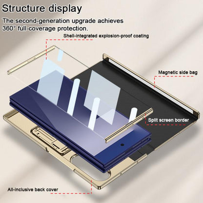 GKK Integrated Diamond Pattern Full Coverage Flip Phone Case with Holder, For Samsung Galaxy Z TriFold