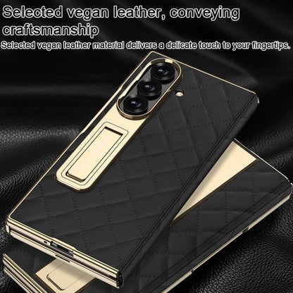 GKK Integrated Diamond Pattern Full Coverage Flip Phone Case with Holder, For Samsung Galaxy Z TriFold