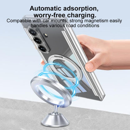 GKK Integrated Magnetic Hinge Folding Transparent Full Coverage Phone Case with Rotating Holder, For Samsung Galaxy Z TriFold