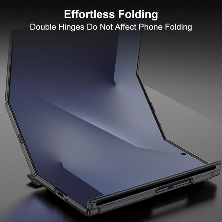 GKK Integrated Magnetic Hinge Folding Transparent Full Coverage Phone Case with Rotating Holder, For Samsung Galaxy Z TriFold