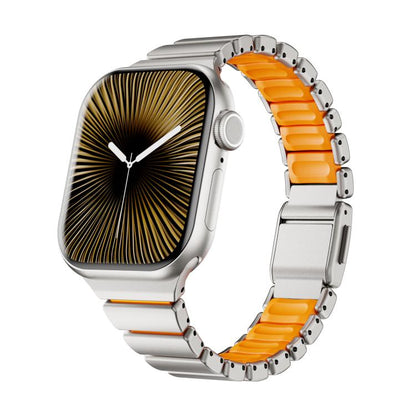 One-bead Waist Stainless Steel Norman Buckle Magnetic Watch Band, For Apple Watch 46mm / 49mm / 45mm / 44mm, For Apple Watch 42mm / 41mm / 40mm / 38mm