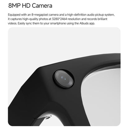 MT5 Ultra Smart AI Glasses with 8MP HD Camera, Video Recording WiFi Transmission Al Smart Voice Assistant, Sunglasses, Anti Blue Light Lens
