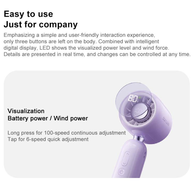 M03 Plus ventilateur portable silencieux haute vitesse avec affichage numérique