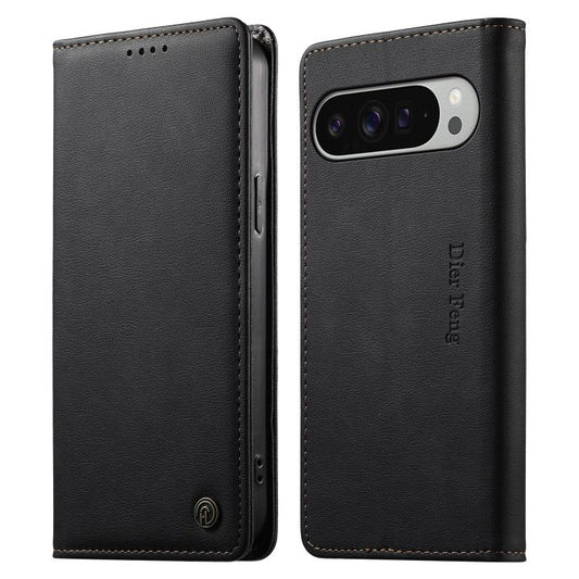 Dierfeng Metal Snap Magnetic RFID Vegan Leather Phone Case, For Google Pixel 11 Pro XL, For Google Pixel 11 / Pixel 11 Pro, For Google Pixel 10a, For Google Pixel 10 Pro XL / 9 Pro XL, For Google Pixel 10 / 10 Pro / 9 / 9 Pro, For Google Pixel 9a