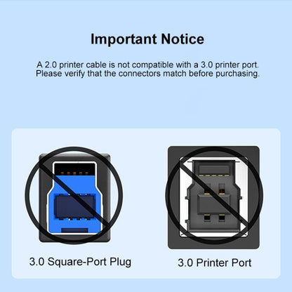 USB 2.0 High-Speed USB-A to USB-B Printer Cable For Scanners, Desktop Printers, and Digital Devices, 0.5m, 1m, 1.5m, 2m, 3m, 5m, 8m, 10m