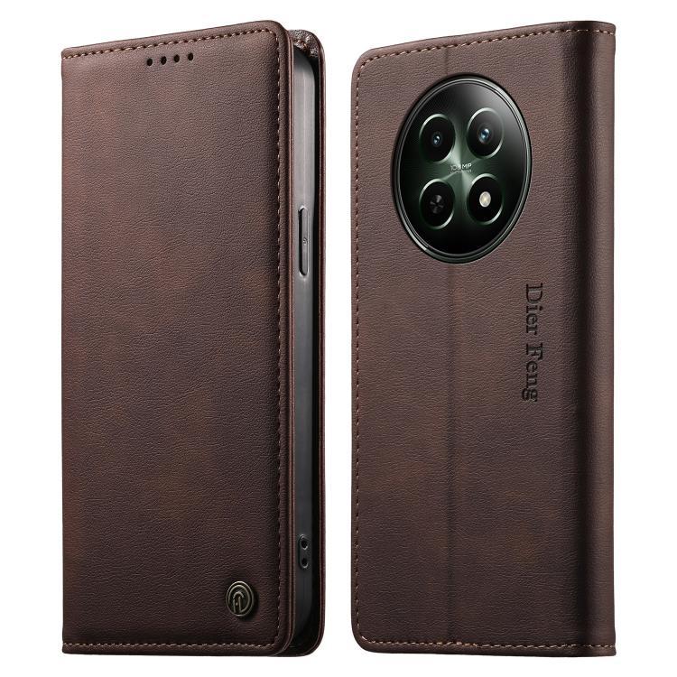 Dierfeng Metal Snap Magnetic RFID Vegan Leather Phone Case, For Realme 13 Pro / Realme 13 Pro+, For Realme 12 5G / 12x / C65 5G, For Realme GT 6, For Realme C67 4G / Realme 12 Lite, For Realme 12 Pro / 12 Pro+, For Realme C53 / Narzo N53               ...