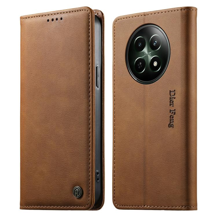 Dierfeng Metal Snap Magnetic RFID Vegan Leather Phone Case, For Realme 13 Pro / Realme 13 Pro+, For Realme 12 5G / 12x / C65 5G, For Realme GT 6, For Realme C67 4G / Realme 12 Lite, For Realme 12 Pro / 12 Pro+, For Realme C53 / Narzo N53               ...