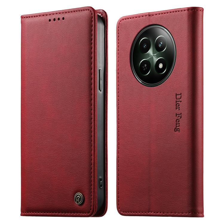 Dierfeng Metal Snap Magnetic RFID Vegan Leather Phone Case, For Realme 13 Pro / Realme 13 Pro+, For Realme 12 5G / 12x / C65 5G, For Realme GT 6, For Realme C67 4G / Realme 12 Lite, For Realme 12 Pro / 12 Pro+, For Realme C53 / Narzo N53               ...