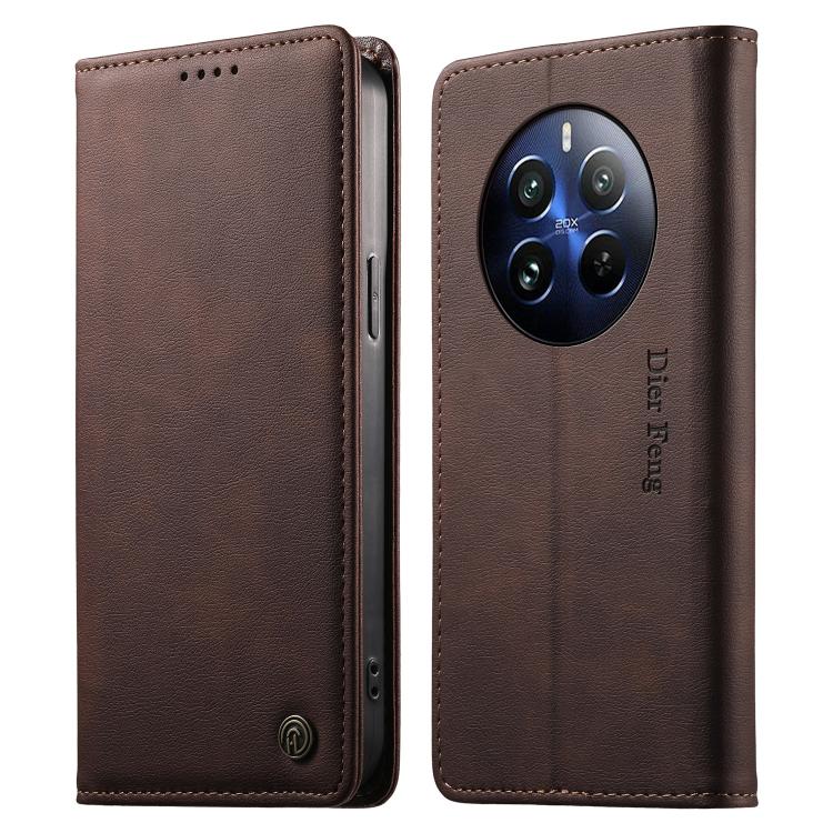 Dierfeng Metal Snap Magnetic RFID Vegan Leather Phone Case, For Realme 13 Pro / Realme 13 Pro+, For Realme 12 5G / 12x / C65 5G, For Realme GT 6, For Realme C67 4G / Realme 12 Lite, For Realme 12 Pro / 12 Pro+, For Realme C53 / Narzo N53               ...
