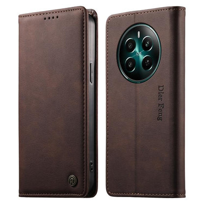 Dierfeng Metal Snap Magnetic RFID Vegan Leather Phone Case, For Realme 16T 5G, For Realme C100 4G, For Realme C85 5G / C83 5G / 15x 5G India, For Realme 16 5G, For Realme 16 Pro+ 5G, For Realme 16 Pro 5G, For Realme C85 Pro 4G, For Realme 15T 5G       ...