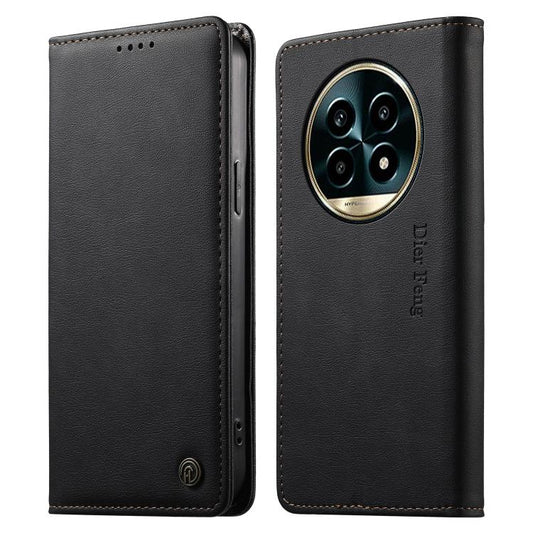 Dierfeng Metal Snap Magnetic RFID Vegan Leather Phone Case, For Realme 13 Pro / Realme 13 Pro+, For Realme 12 5G / 12x / C65 5G, For Realme GT 6, For Realme C67 4G / Realme 12 Lite, For Realme 12 Pro / 12 Pro+, For Realme C53 / Narzo N53