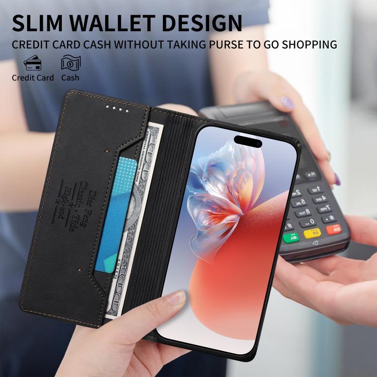 Dierfeng Metal Snap Magnetic RFID Vegan Leather Phone Case, For Realme 13 Pro / Realme 13 Pro+, For Realme 12 5G / 12x / C65 5G, For Realme GT 6, For Realme C67 4G / Realme 12 Lite, For Realme 12 Pro / 12 Pro+, For Realme C53 / Narzo N53               ...