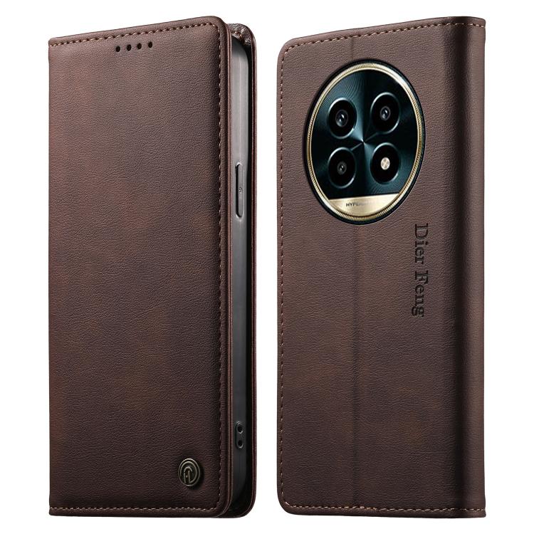 Dierfeng Metal Snap Magnetic RFID Vegan Leather Phone Case, For Realme 13 Pro / Realme 13 Pro+, For Realme 12 5G / 12x / C65 5G, For Realme GT 6, For Realme C67 4G / Realme 12 Lite, For Realme 12 Pro / 12 Pro+, For Realme C53 / Narzo N53               ...
