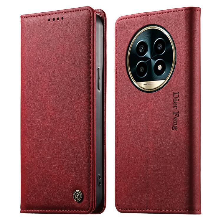 Dierfeng Metal Snap Magnetic RFID Vegan Leather Phone Case, For Realme 13 Pro / Realme 13 Pro+, For Realme 12 5G / 12x / C65 5G, For Realme GT 6, For Realme C67 4G / Realme 12 Lite, For Realme 12 Pro / 12 Pro+, For Realme C53 / Narzo N53               ...