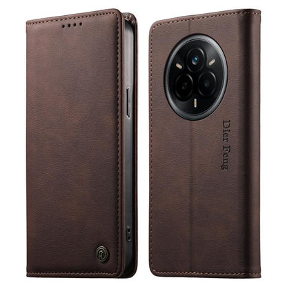 Dierfeng Metal Snap Magnetic RFID Vegan Leather Phone Case, For Realme 16T 5G, For Realme C100 4G, For Realme C85 5G / C83 5G / 15x 5G India, For Realme 16 5G, For Realme 16 Pro+ 5G, For Realme 16 Pro 5G, For Realme C85 Pro 4G, For Realme 15T 5G       ...