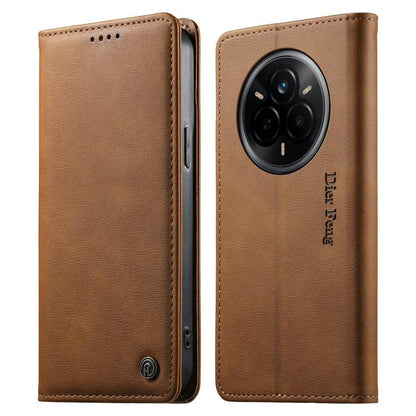 Dierfeng Metal Snap Magnetic RFID Vegan Leather Phone Case, For Realme 16T 5G, For Realme C100 4G, For Realme C85 5G / C83 5G / 15x 5G India, For Realme 16 5G, For Realme 16 Pro+ 5G, For Realme 16 Pro 5G, For Realme C85 Pro 4G, For Realme 15T 5G       ...