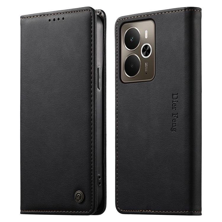 Dierfeng Metal Snap Magnetic RFID Vegan Leather Phone Case, For Realme 16T 5G, For Realme C100 4G, For Realme C85 5G / C83 5G / 15x 5G India, For Realme 16 5G, For Realme 16 Pro+ 5G, For Realme 16 Pro 5G, For Realme C85 Pro 4G, For Realme 15T 5G       ...