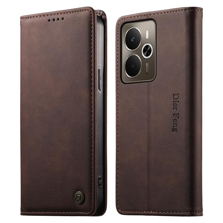 Dierfeng Metal Snap Magnetic RFID Vegan Leather Phone Case, For Realme 16T 5G, For Realme C100 4G, For Realme C85 5G / C83 5G / 15x 5G India, For Realme 16 5G, For Realme 16 Pro+ 5G, For Realme 16 Pro 5G, For Realme C85 Pro 4G, For Realme 15T 5G       ...