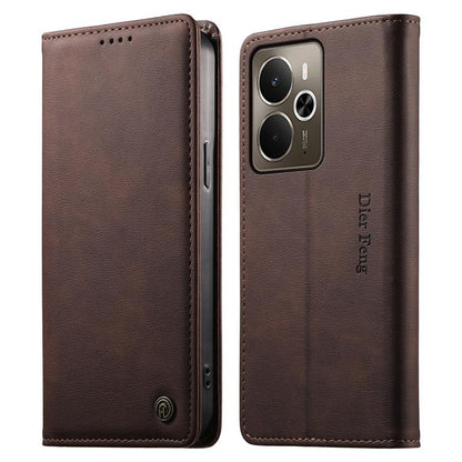 Dierfeng Metal Snap Magnetic RFID Vegan Leather Phone Case, For Realme 16T 5G, For Realme C100 4G, For Realme C85 5G / C83 5G / 15x 5G India, For Realme 16 5G, For Realme 16 Pro+ 5G, For Realme 16 Pro 5G, For Realme C85 Pro 4G, For Realme 15T 5G       ...