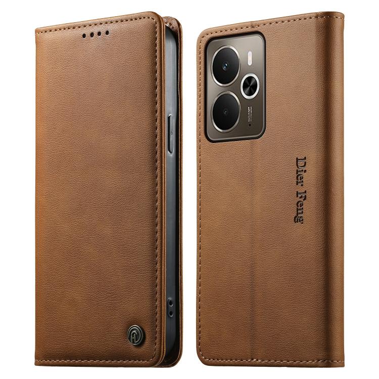 Dierfeng Metal Snap Magnetic RFID Vegan Leather Phone Case, For Realme 16T 5G, For Realme C100 4G, For Realme C85 5G / C83 5G / 15x 5G India, For Realme 16 5G, For Realme 16 Pro+ 5G, For Realme 16 Pro 5G, For Realme C85 Pro 4G, For Realme 15T 5G       ...