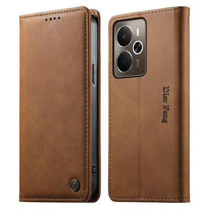 Dierfeng Metal Snap Magnetic RFID Vegan Leather Phone Case, For Realme 16T 5G, For Realme C100 4G, For Realme C85 5G / C83 5G / 15x 5G India, For Realme 16 5G, For Realme 16 Pro+ 5G, For Realme 16 Pro 5G, For Realme C85 Pro 4G, For Realme 15T 5G       ...