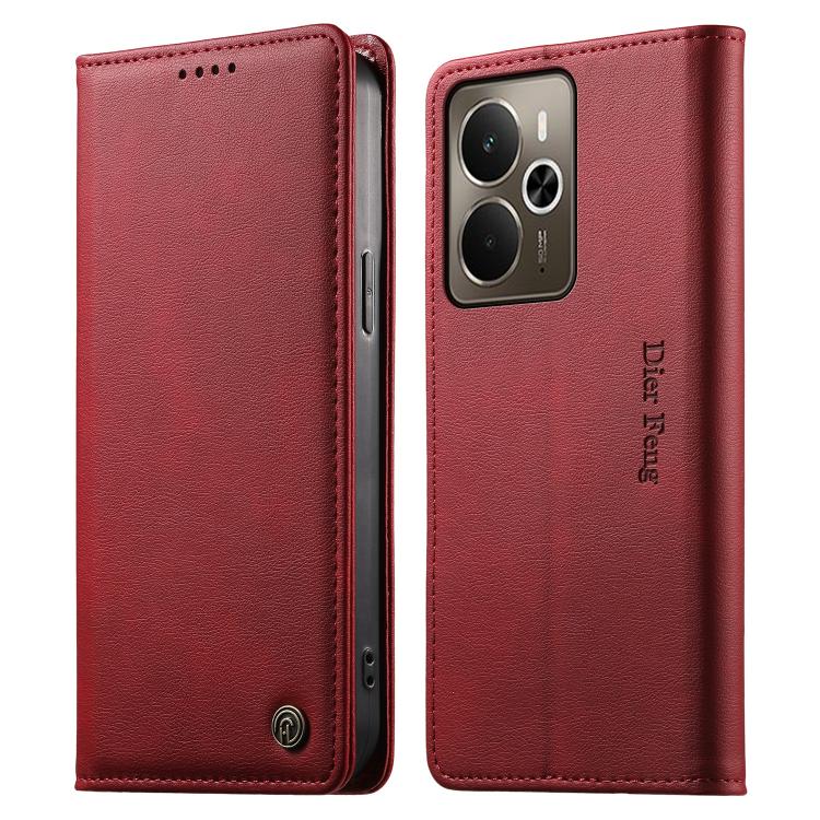 Dierfeng Metal Snap Magnetic RFID Vegan Leather Phone Case, For Realme 16T 5G, For Realme C100 4G, For Realme C85 5G / C83 5G / 15x 5G India, For Realme 16 5G, For Realme 16 Pro+ 5G, For Realme 16 Pro 5G, For Realme C85 Pro 4G, For Realme 15T 5G       ...