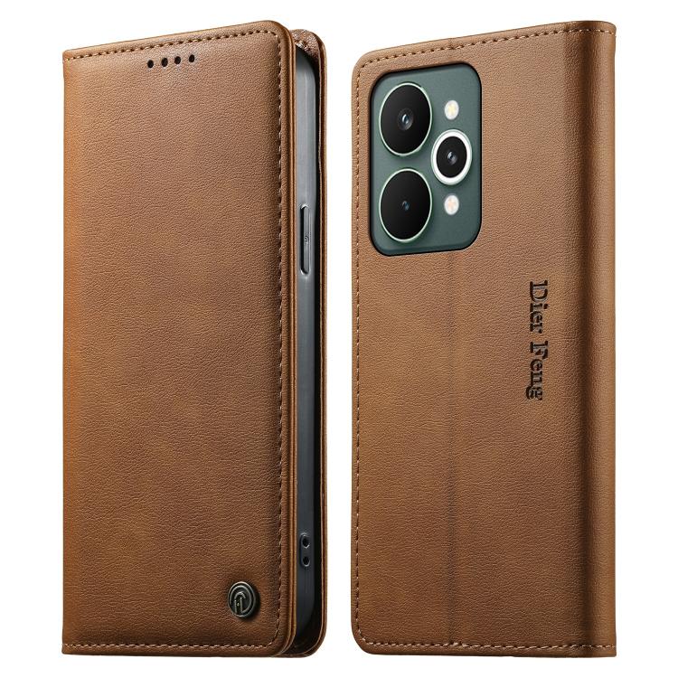 Dierfeng Metal Snap Magnetic RFID Vegan Leather Phone Case, For Realme 16T 5G, For Realme C100 4G, For Realme C85 5G / C83 5G / 15x 5G India, For Realme 16 5G, For Realme 16 Pro+ 5G, For Realme 16 Pro 5G, For Realme C85 Pro 4G, For Realme 15T 5G       ...